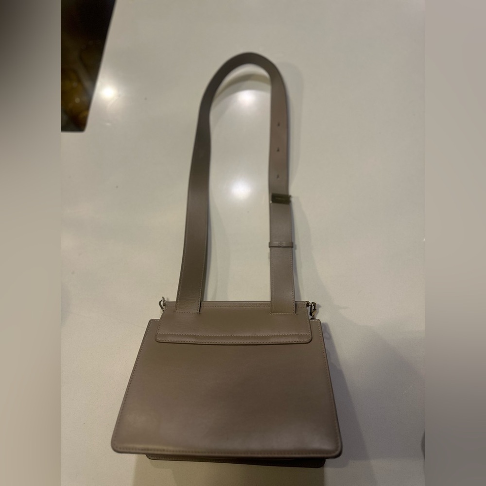 Polène Taupe Leather Crossbody Bag with Gold Hardware - Picture 4 of 9